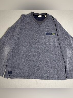 LL Bean Traditional Y2K Sweatshirt Mens L Large Blue Crew Neck Fleece Pullover